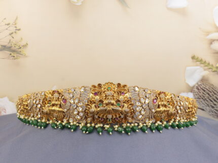 Matt Vaddiyanam Exquisite Antique Gold Waist Belt