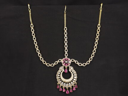Victorian Tikka Set with Ruby and CZ Detailing